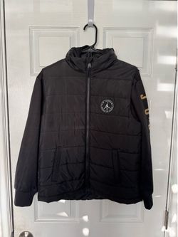 Air Jordan Quilted Puffer Jacket Black Gold