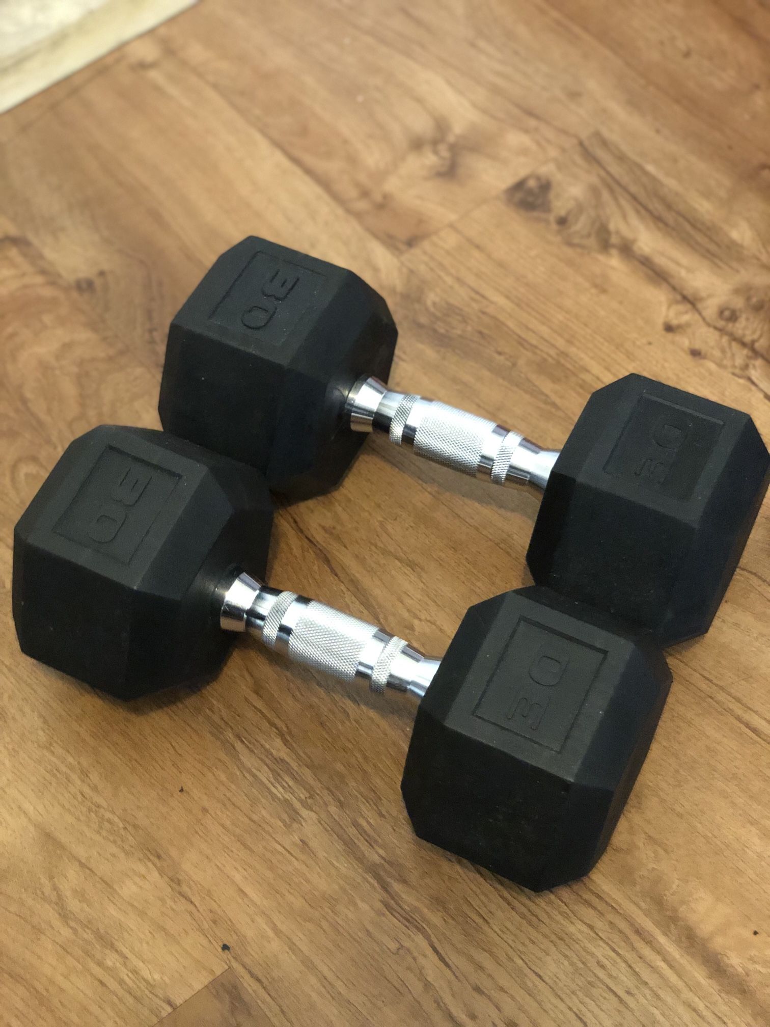 2 30 Lb Dumbbells
