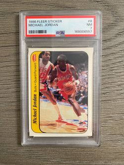 1986 Fleer Sticker Michael Jordan #8 PSA 7