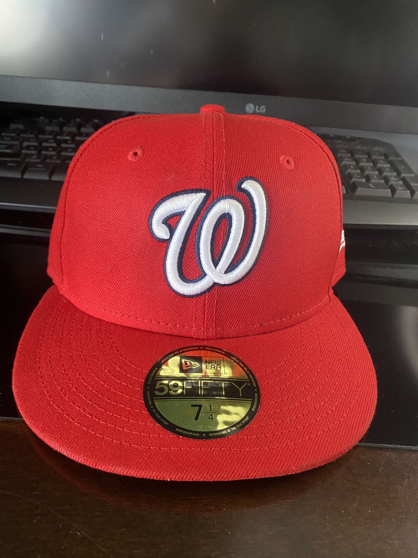 Washington Nationals New Era 59fifty Fitted Hat Men's Red Used 7-1/2