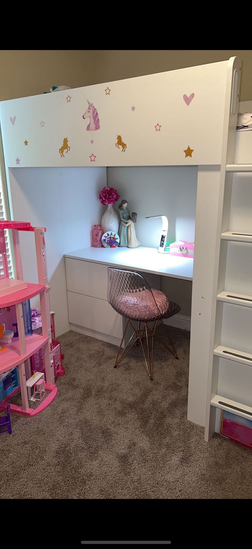 Loft Bed With Desk, Closet and Storage