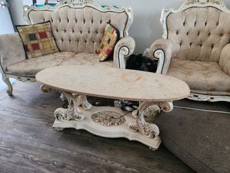 Vintage love seat and chair