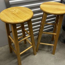 Two Wooden Bar Stool