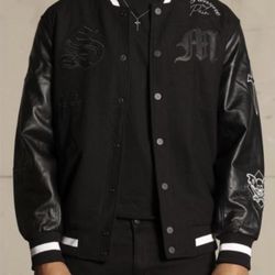 Saint Morta Men's Black Graveyard Varsity Jacket