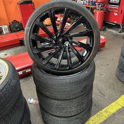 22s Gloss Black Wheels Tires 5x115/120