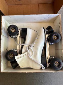 Roller Skates - Size 6 W - Riedell Super X White High Top Quad Roller Skates Size 6