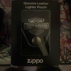 Zippo Harley Davidson Leather Lighter Pouch With Box. NEW SEALED UNUSED. RARE