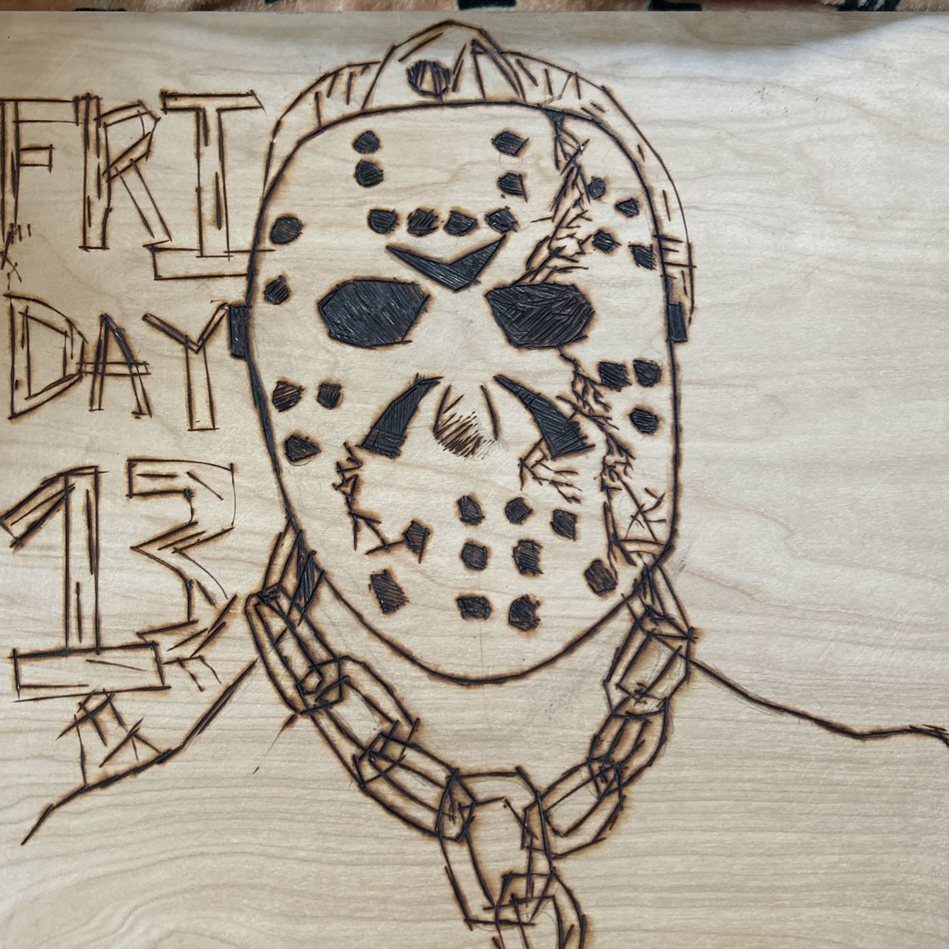 Friday The 13th Hand carved Portrait
