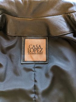 women's medium Casa Lopez Leather Jacket..diamond stich ...CASH