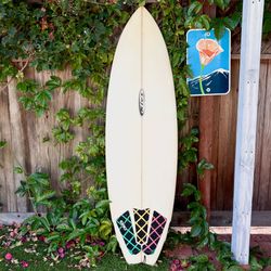 5’11 John Kies Fish Surfboard Surf Board twin fin (not Channel Islands lost Bing Js Rusty album FireWire Machado g and s Midlength egg fun board)