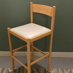 Strong, High STOOL  (39"H floor to top of seat back) - Beautiful Polished BLONDE WOOD - posted price is firm.