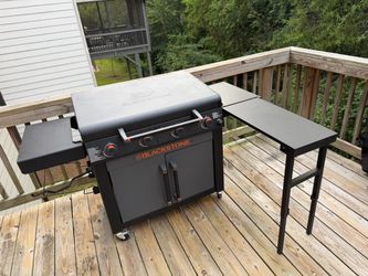 36in Culinary Cabinet Omnivore Griddle with Folding Prep Table 4 -Burner Liquid propane Flat Top Grill