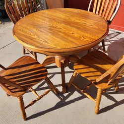 Wood Dining Table And 4 Chairs