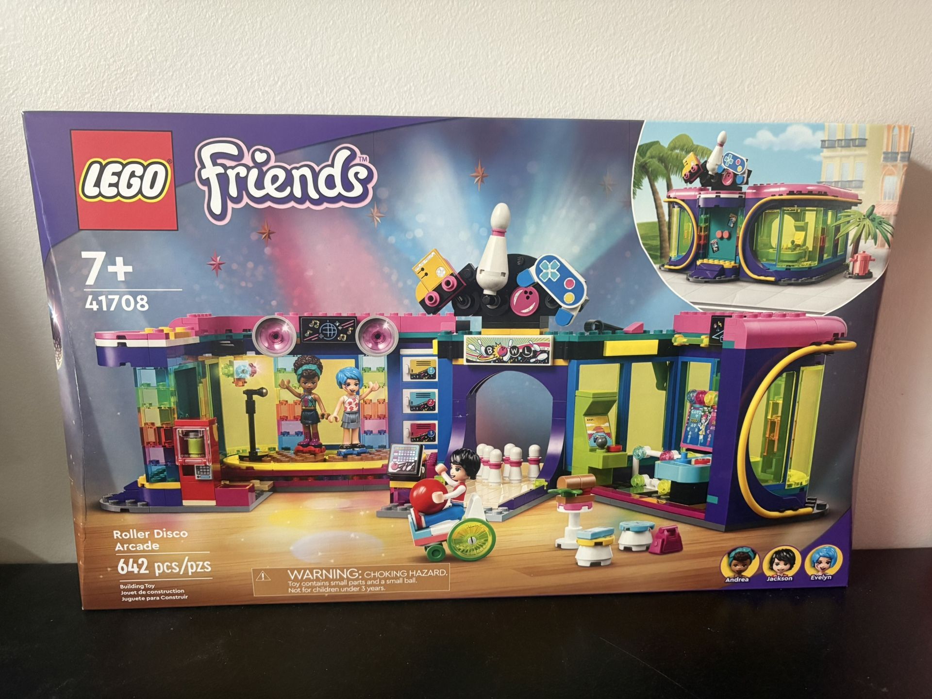 NEW LEGO Friends Roller Disco Arcade Set 41708, Toy Bowling Game, Includes Andrea Mini-Doll, Perfect Birthday Present for Kids, Girls, and Boys Ages 7