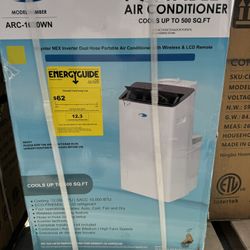 NEX 12,000 BTU Portable Air Conditioner Cools 600 sq.ft. with Dehumidifier and Wifi Enabled in White