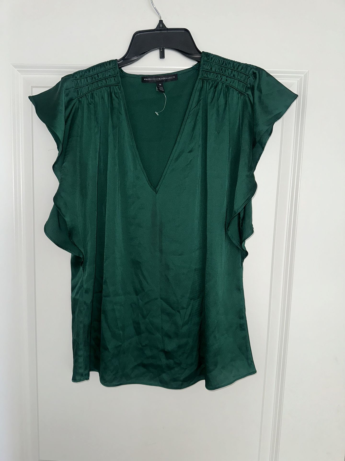 White House Black Market Deep Green Blouse