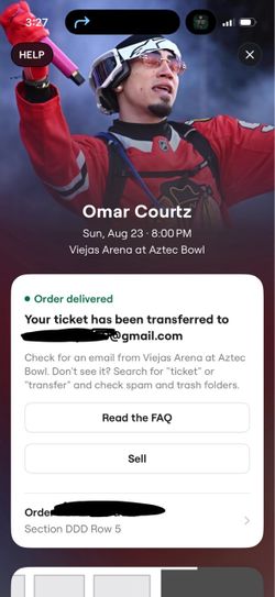 Omar Courtz San Diego 1 ticket $300