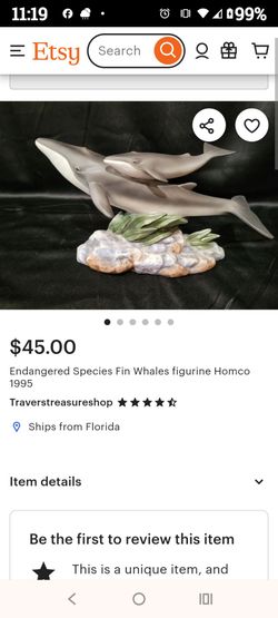 Collectible ceramic whales figurine