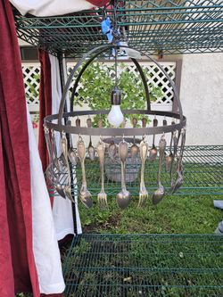 Vintage Silver And Silver Plate  Chandelier
