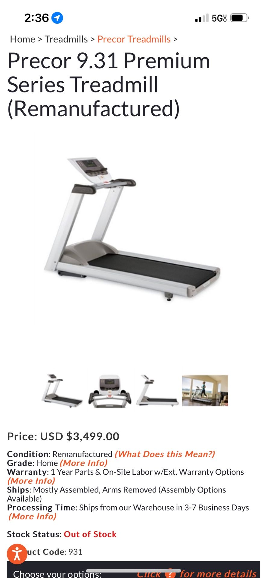Precor 9.31 Treadmill for Sale in Arlington WA OfferUp