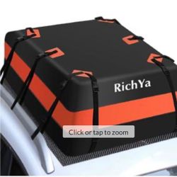 RICHYA Rooftop Cargo Carrier, 20 Cubic Feet Car Roof Bag For Cars With/Without Rack, 100% Waterproof