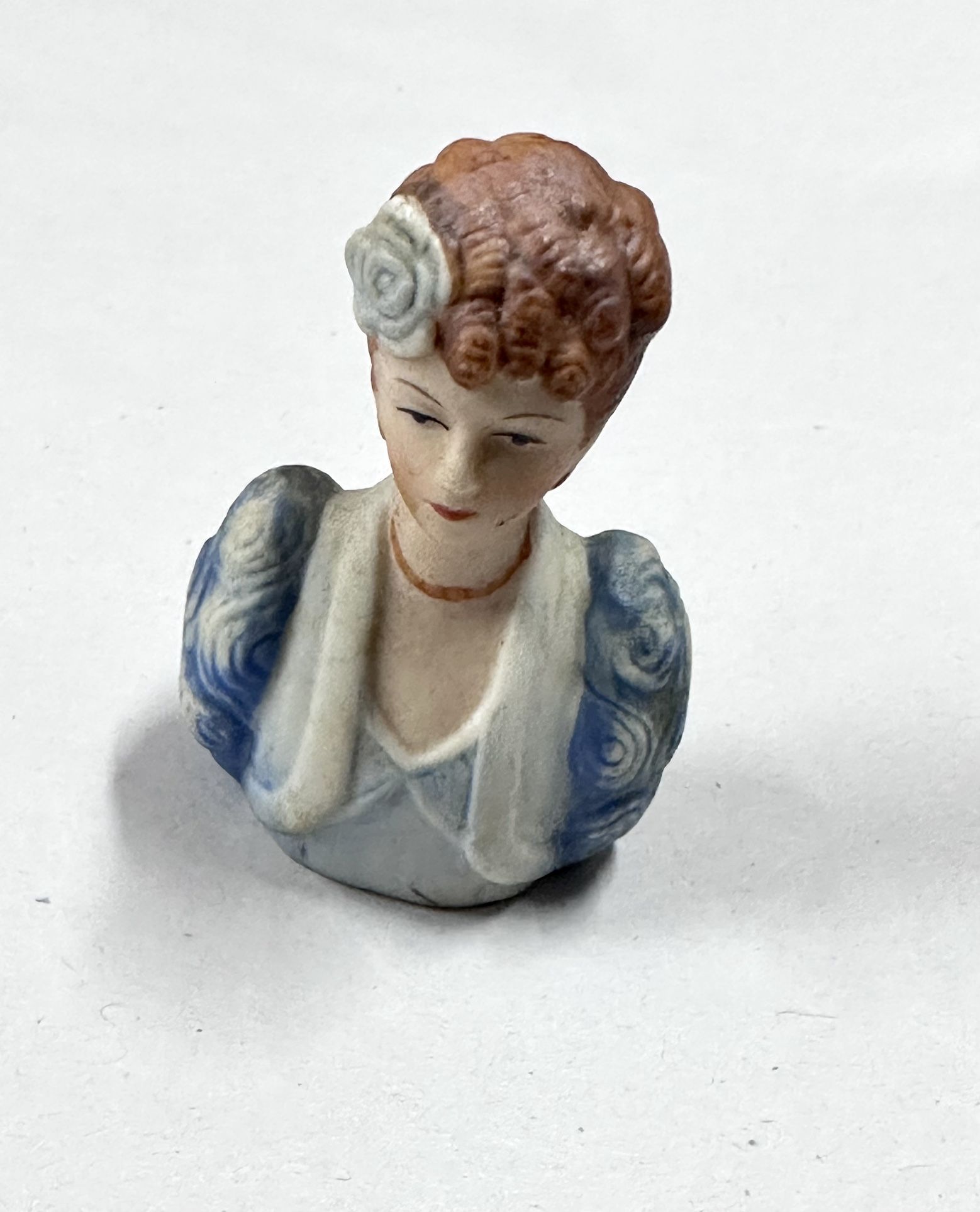 Vintage Victorian Porcelain Thimble Circa 1938 Woman 1980’s