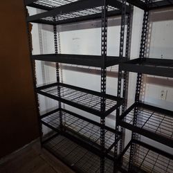 Industrial metal shelving