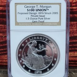 George T Morgan $100 Union Gem Proof