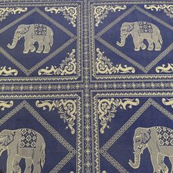 NWOT Purple And Gold Reversible Elephant Bedspread/Tablecloth 100x75 
