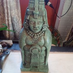 Vintage Mayan Green Stone Carved Statue 