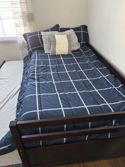 trundle bed Twin Wooden Bed Frame Dark Espresso trundle bed