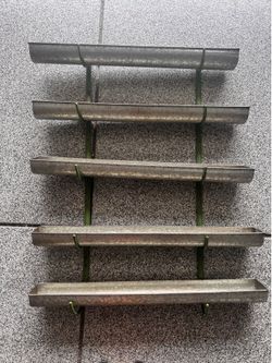 Five tier galvanized wall shelf