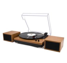 LP&No.1 Bluetooth Vinyl Record Player with External Speakers