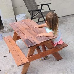 Wood Picnic Table For Preschoolers