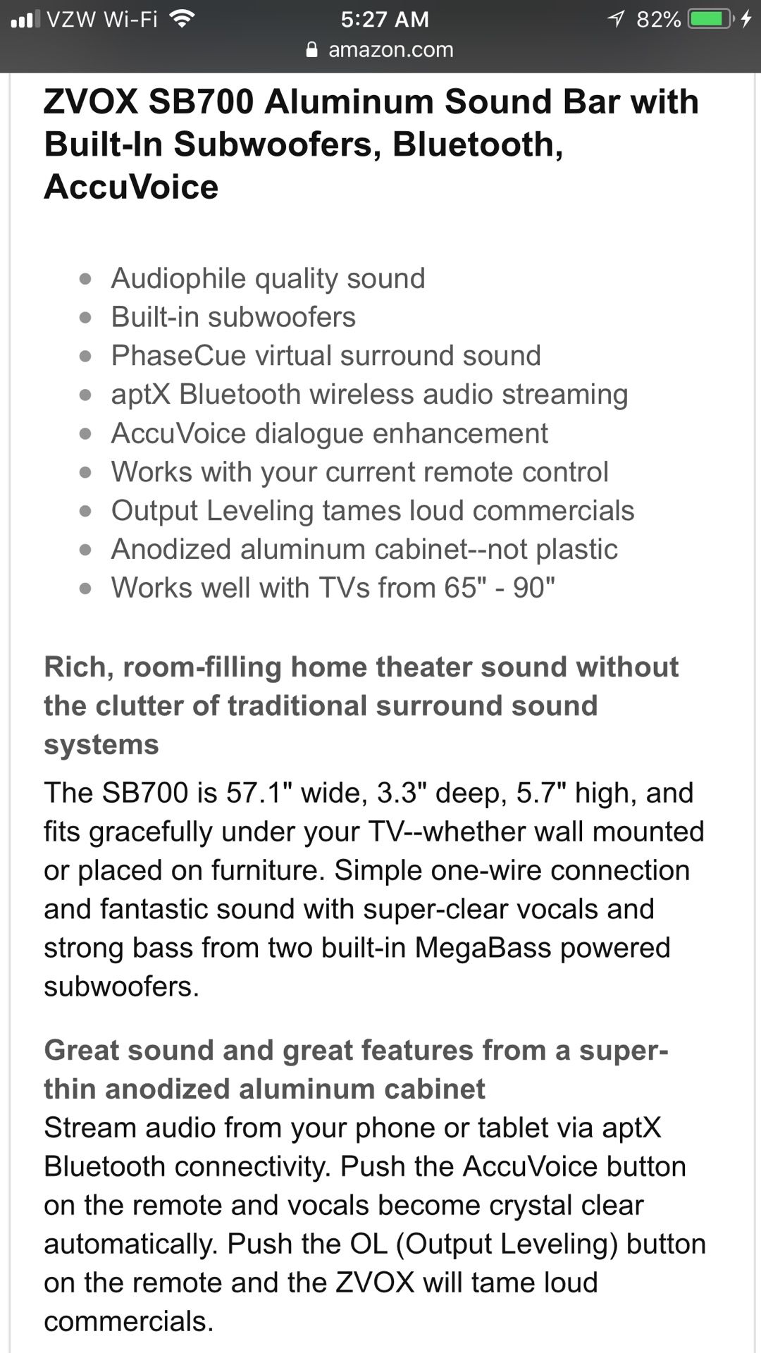 Zvox sb700 sales