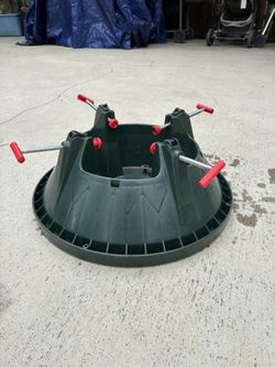 Green Plastic Express Tree Stand for Live Trees Up to 10 ft. Tall