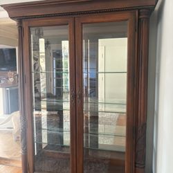 Thomas Ville Wood Hutch With Interior Lights 