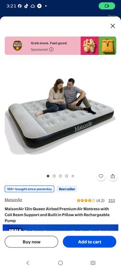 MaisonAir 12-Inch Queen Air Mattress with Rechargeable Pump