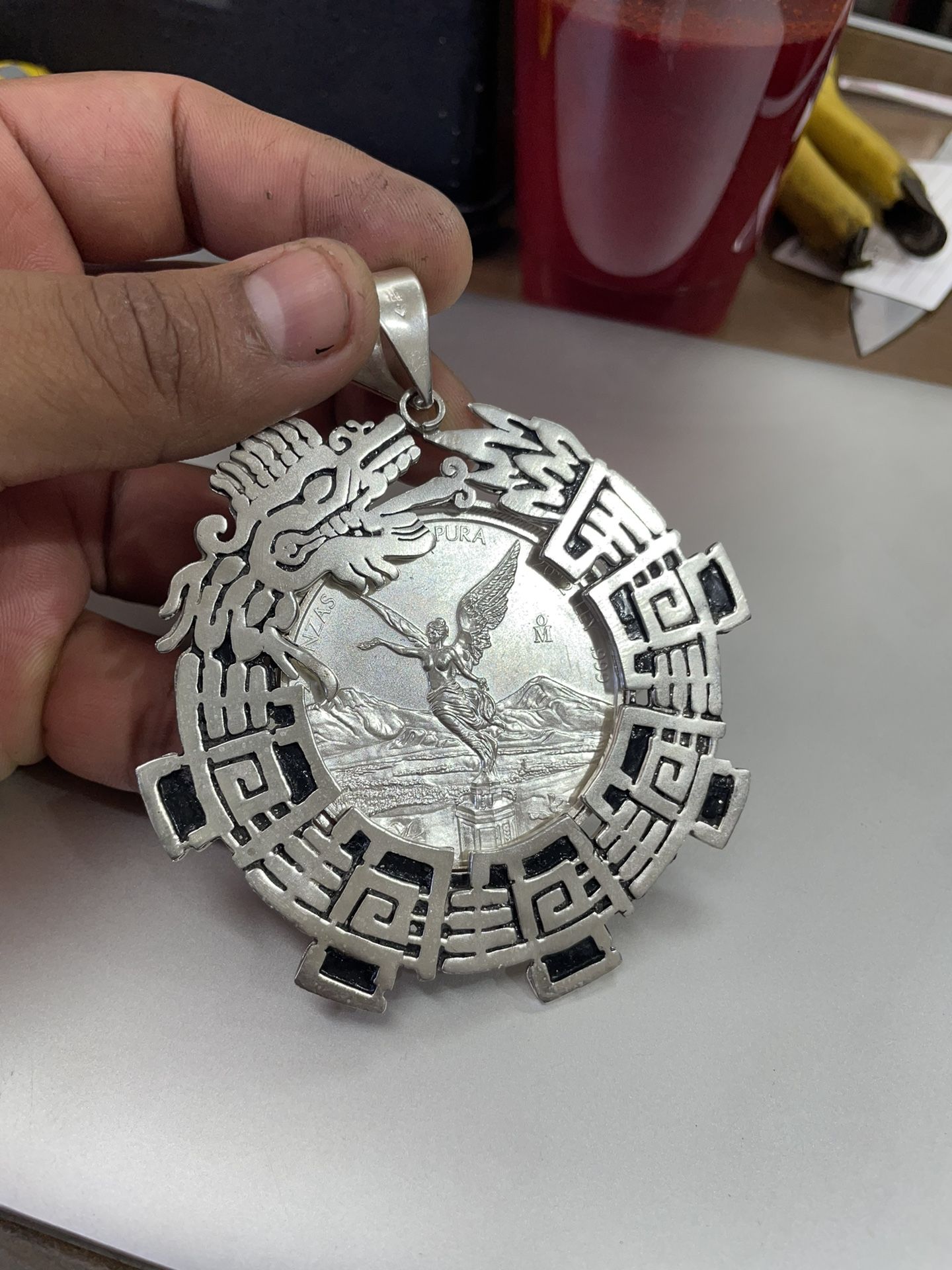 Quetzcoatl Bezel 2 OZ Centenario Coin 999