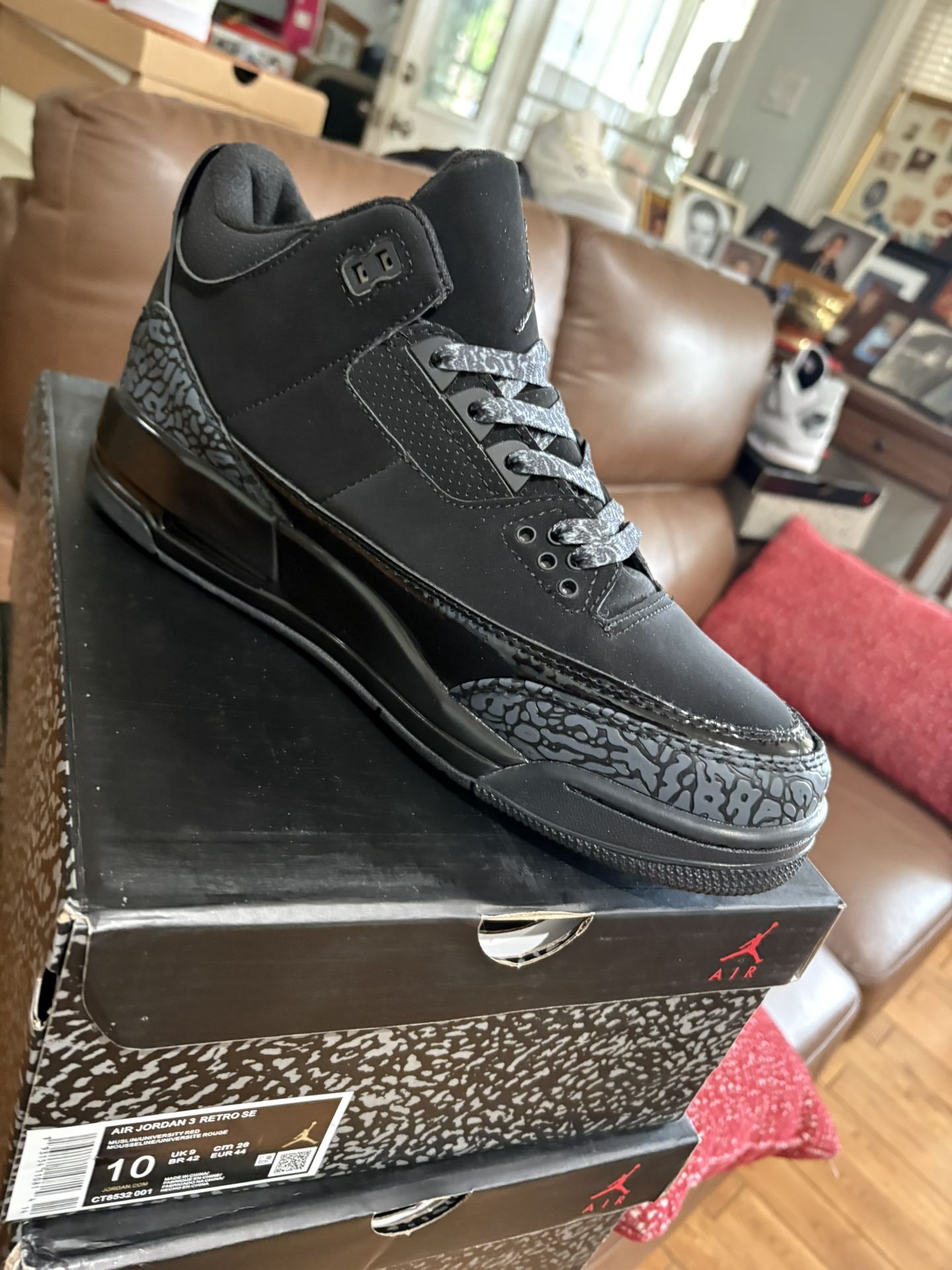 🎁🎁🎁 Jordan Retro 3 “ Black 🐈⬛ Cats “ Men’s Sz 10 11 🎅🎅🎅