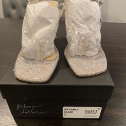 Betsey Johnson Clear Sandal Heel 7