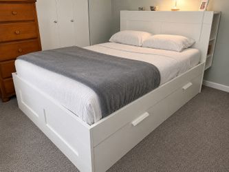 Full Size Bed with Storage and mattress