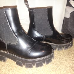 black platform boots