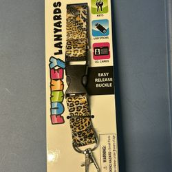 Funkey Lanyards Leopard Print Easy Buckle Release Lanyard For Wallet Keys & More