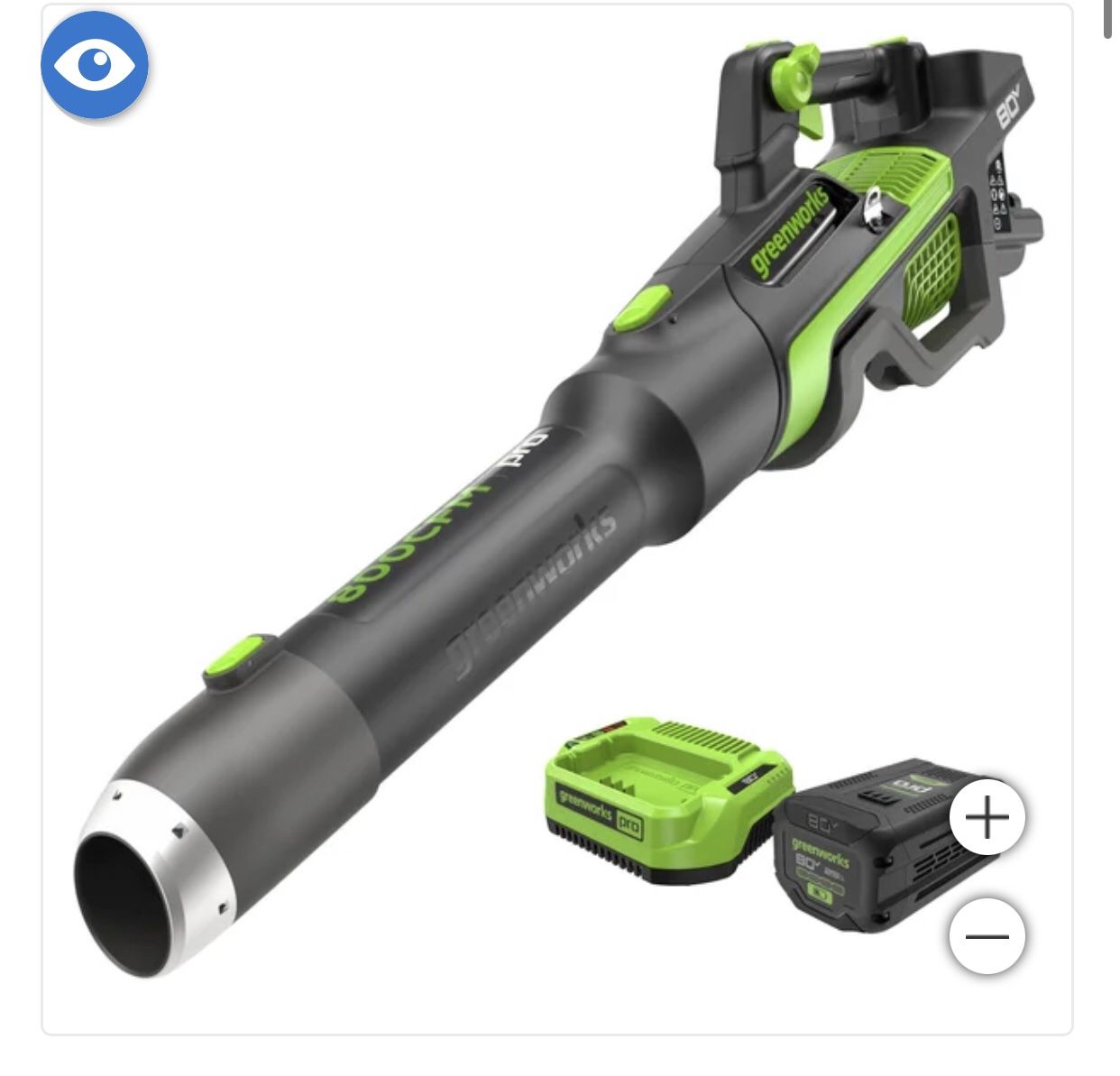 Greenworks 80V Gen 3 800CFM Brushless Blower and 2.5ah Battery