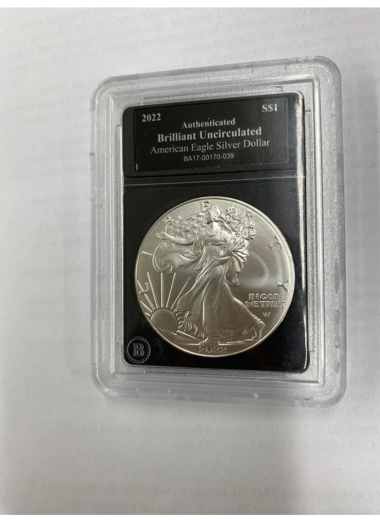 2022 Authenticated Brilliant Uncirculated American Eagle...
