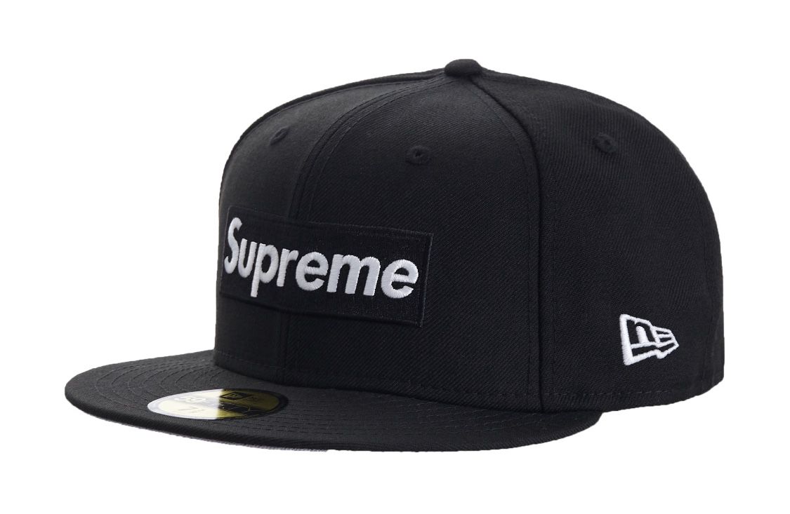 SUPREME World Famous Box Logo x NEW ERA Fitted Hat Cap 7 1/2” Black Color  for Sale in San Jose, CA - OfferUp