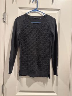Dockers Women’s Cable Knit Long Sleeve Shirt – Dark Gray – Size XS