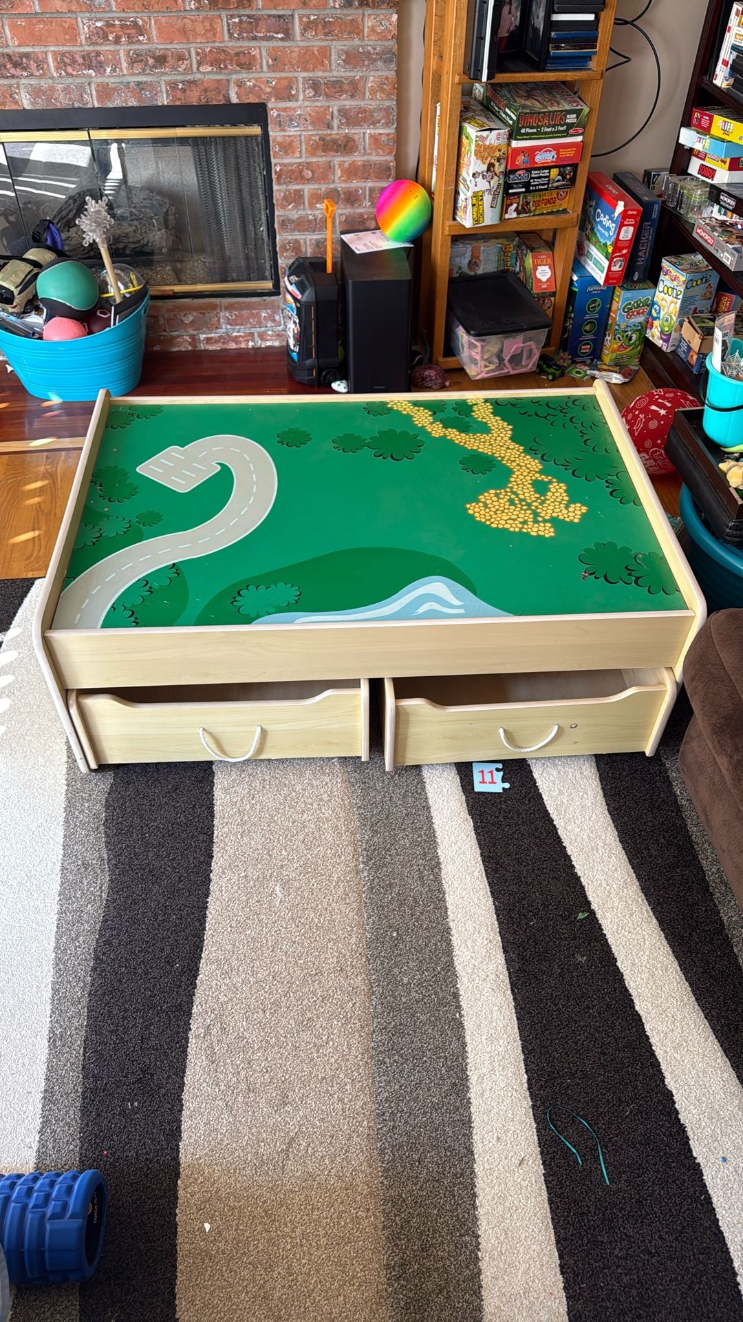 Kids Play/ Train Table With Drawers