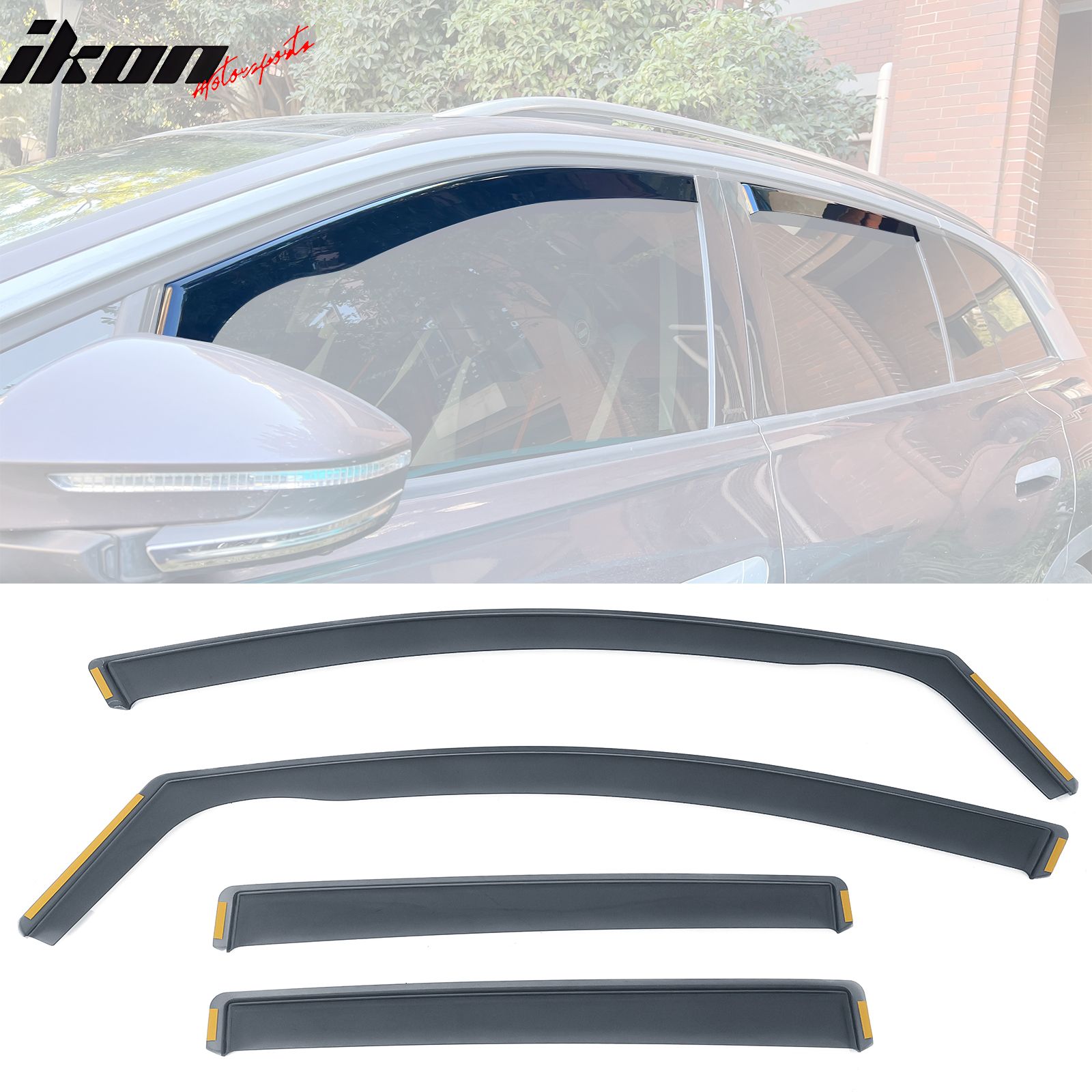 Fits 2021-2025 Volkswagen ID.4 Acrylic In Channel Smoke Window Visor Sun Rain Guard
